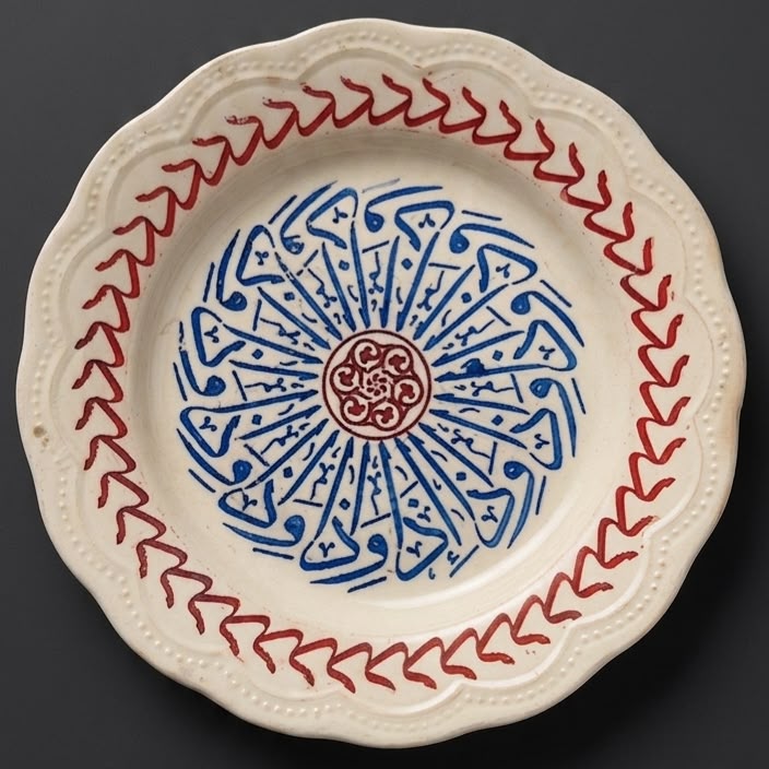 Imperial porcelain plate inscribing quran verse.